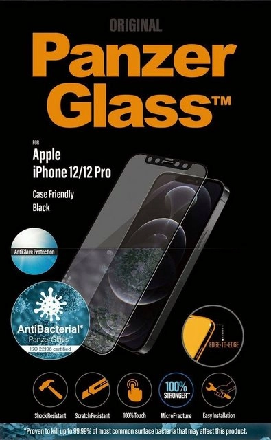 PanzerGlass »Schutzglas E2E Case Friendly für Apple iPhone 12/12 Pro« für Apple iPhone 12, Apple iPhone 12 Pro, Displayschutzglas