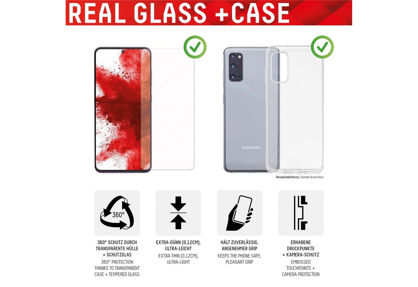 Displex »DISPLEX Real Glass Panzerglas für Samsung Galaxy A52/A52 5G (6,5), 10H Tempered Glass, mit Montagesticker, 2D« für Samsung Galaxy A52 (5G), Displayschutzfolie