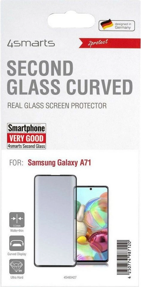 4smarts »Second Glass Colour Frame Samsung Galaxy A71« für Samsung Galaxy A71, Displayschutzglas