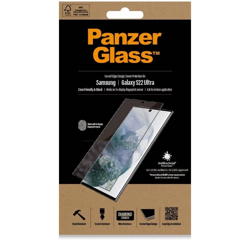 PanzerGlass »E2E Samsung Galaxy S22 Ultra Antibakteriel«, Displayschutzglas, 1 Stück