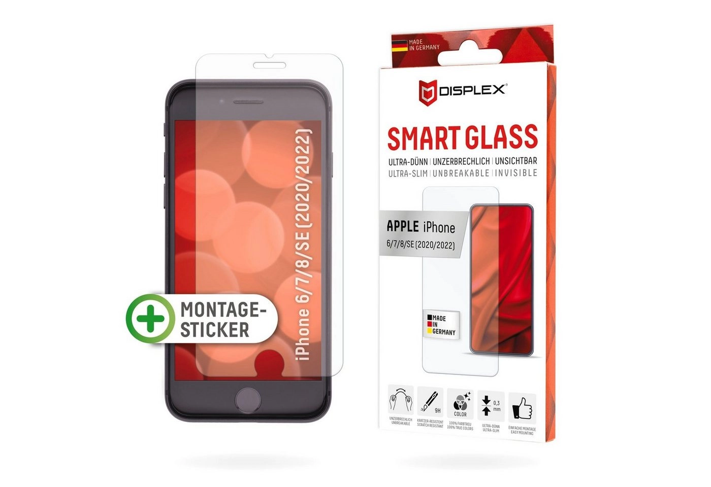 Displex »Smart Glass - Apple iPhone 6/7/8/SE (20/22)«, Displayschutzglas