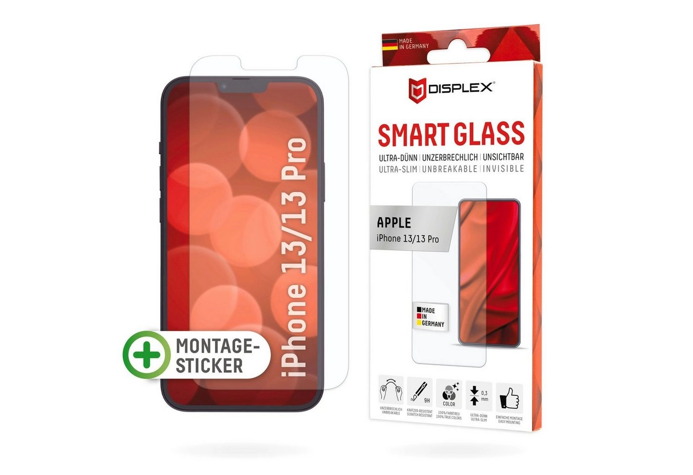 Displex »Smart Glass - Apple iPhone 13/13 Pro«, Displayschutzglas