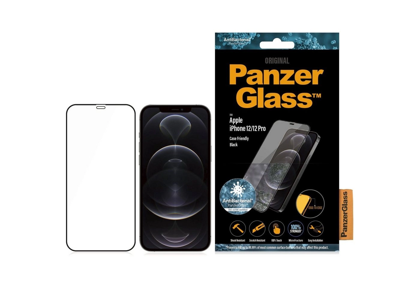 PanzerGlass »PanzerGlass« für Apple iPhone 12/12 Pro, Displayschutzglas, durchsichtig