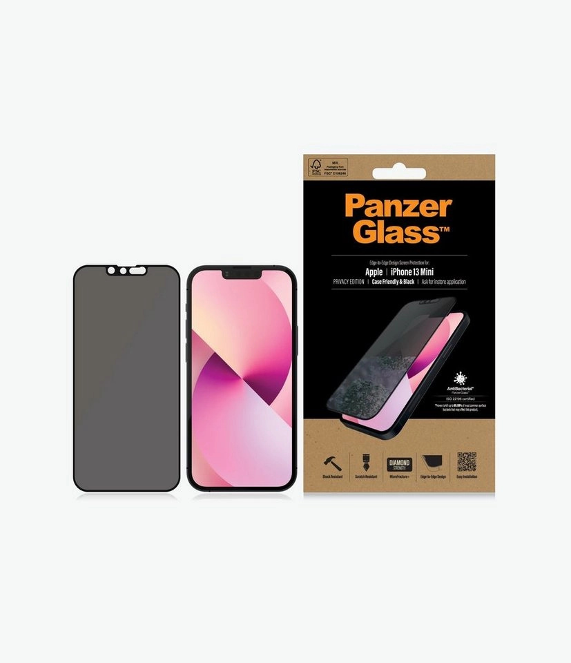 PanzerGlass »PanzerGlass E2E Privacy CF für iPhone 13 mini«, Displayschutzfolie