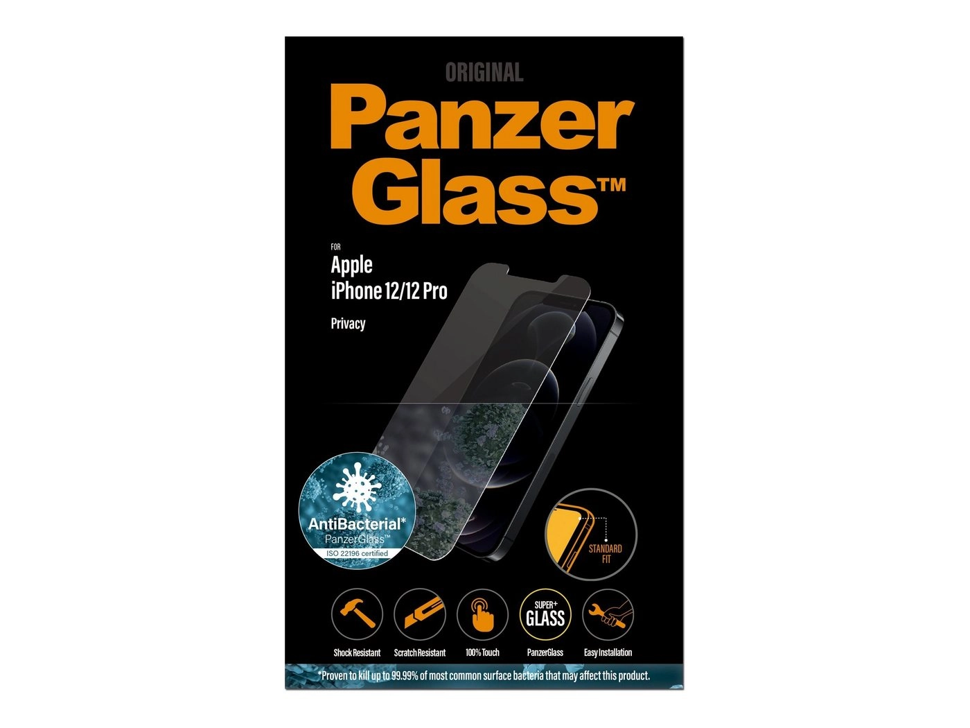 PanzerGlass »iPhone 12/12 Pro Privacy Antibakteriel StandardFit« für Apple iPhone 12/12 Pro, Displayschutzglas, 1 Stück