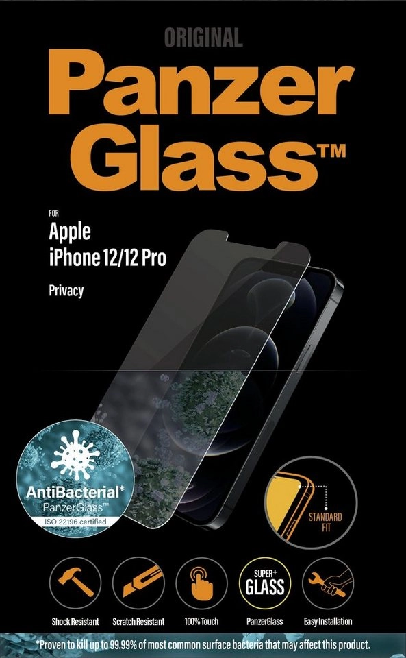 PanzerGlass »iPhone 12/12 Pro Privacy Antibakteriel StandardFit« für Apple iPhone 12/12 Pro, Displayschutzglas, 1 Stück