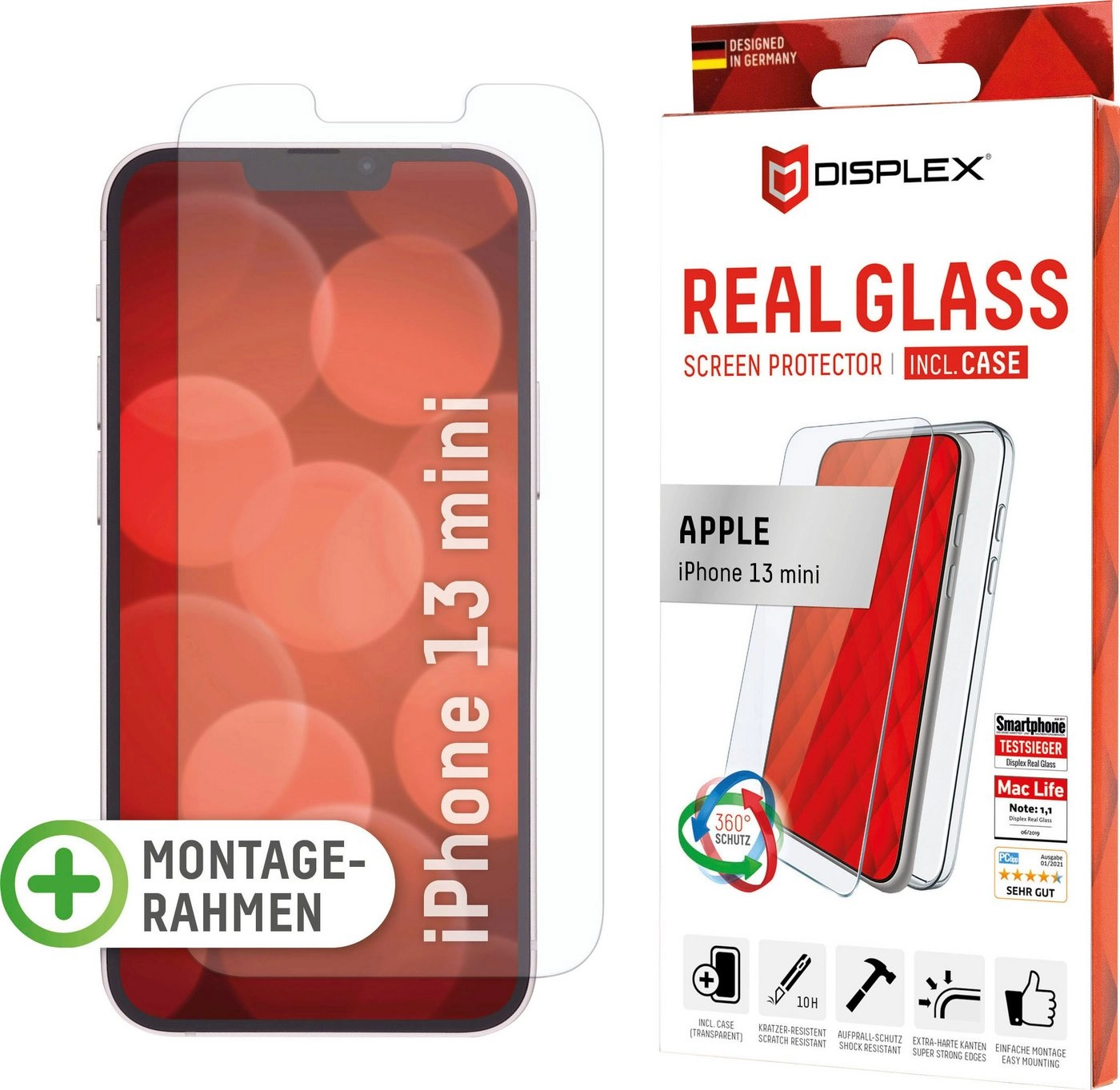 Displex »DISPLEX Starter Kit (Real Glass+Case) für iPhone 13 mini«, Displayschutzfolie