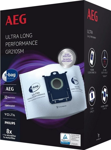 AEG Staubsaugerbeutel s-bag Megapack für AEG VX9 GR210SM, passend für AEG, 5l Füllmenge