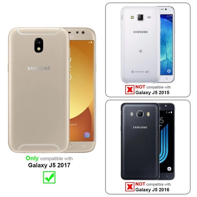 Cadorabo Panzer Folie für Samsung Galaxy J5 2017 Schutzfolie in KRISTALL KLAR Gehärtetes (Tempered) Display-Schutzglas in 9H Härte mit 3D Touch Kompatibilität