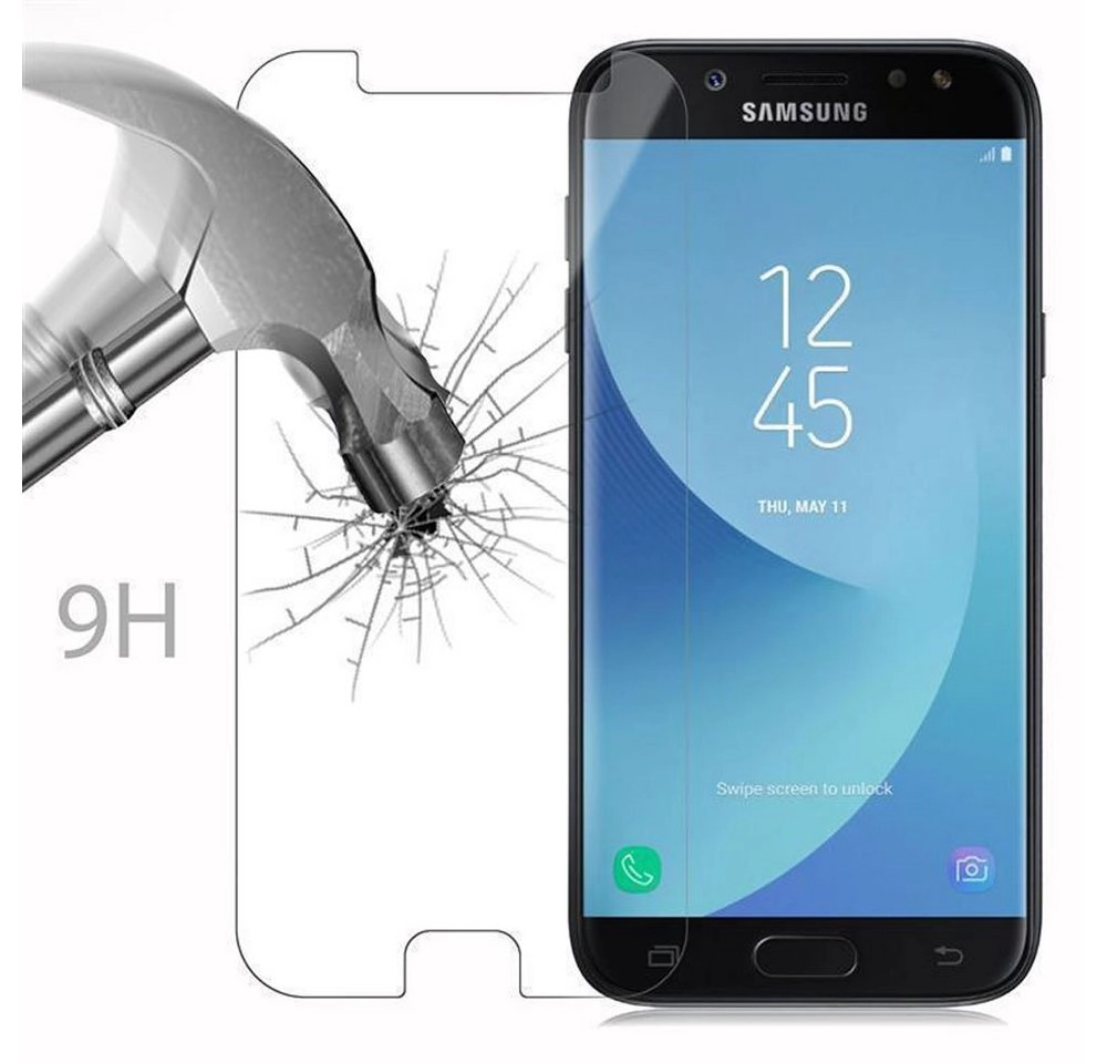 Cadorabo Panzer Folie für Samsung Galaxy J5 2017 Schutzfolie in KRISTALL KLAR Gehärtetes (Tempered) Display-Schutzglas in 9H Härte mit 3D Touch Kompatibilität