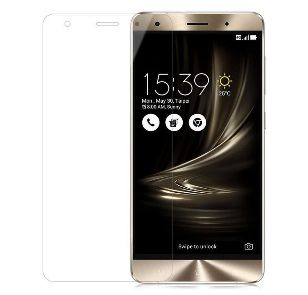 Cadorabo Panzer Folie für Asus ZenFone 3 DELUXE Schutzfolie in KRISTALL KLAR Gehärtetes (Tempered) Display-Schutzglas in 9H Härte mit 3D Touch Kompatibilität