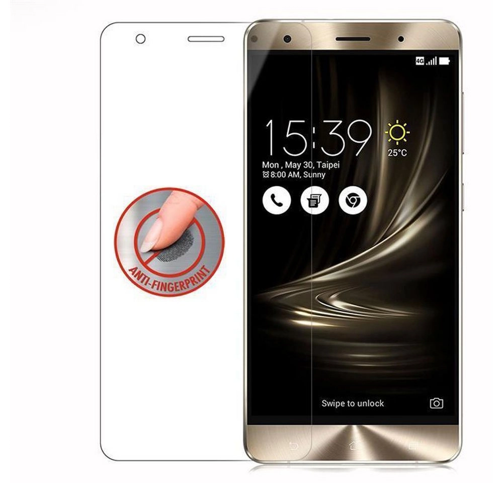 Cadorabo Panzer Folie für Asus ZenFone 3 DELUXE Schutzfolie in KRISTALL KLAR Gehärtetes (Tempered) Display-Schutzglas in 9H Härte mit 3D Touch Kompatibilität