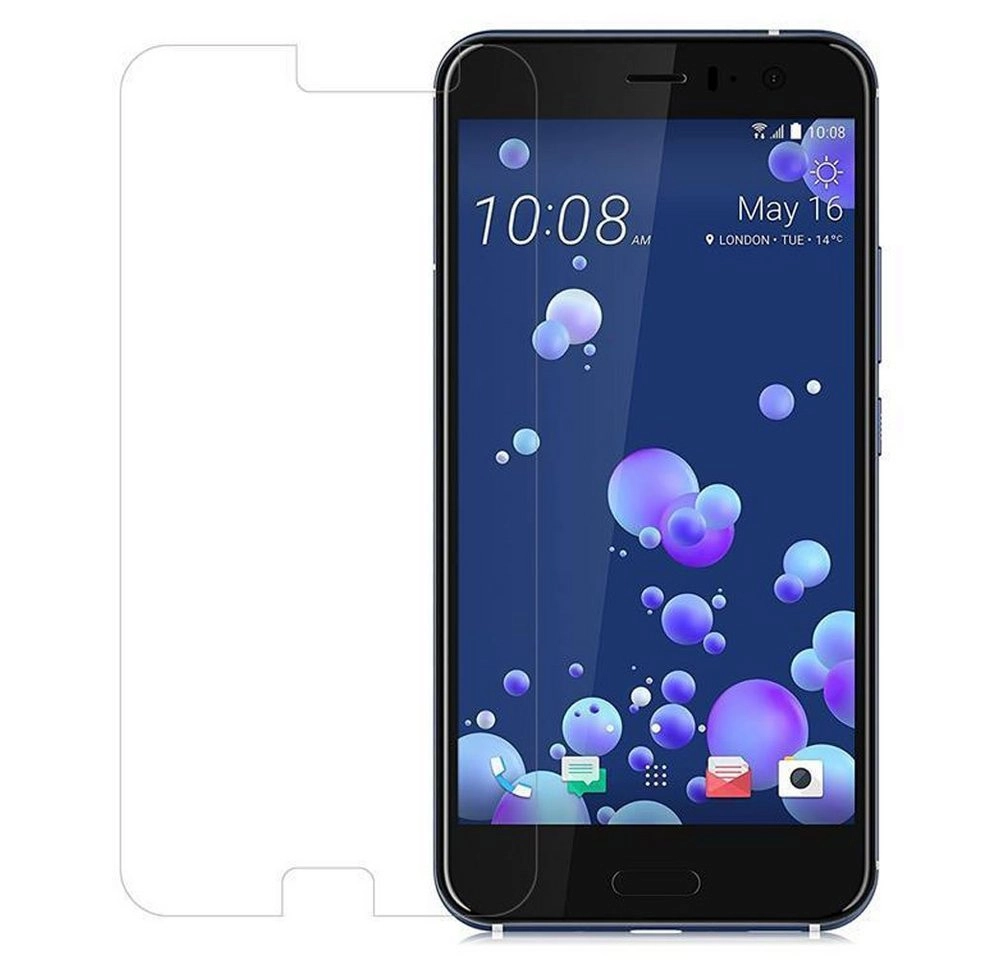 Cadorabo Panzer Folie für HTC OCEAN / U11 Schutzfolie in KRISTALL KLAR Gehärtetes (Tempered) Display-Schutzglas in 9H Härte mit 3D Touch Kompatibilität