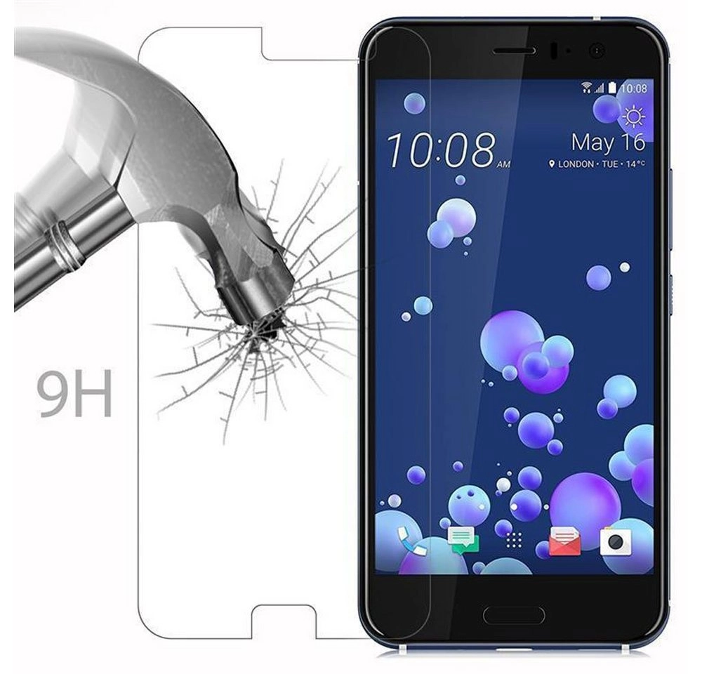 Cadorabo Panzer Folie für HTC OCEAN / U11 Schutzfolie in KRISTALL KLAR Gehärtetes (Tempered) Display-Schutzglas in 9H Härte mit 3D Touch Kompatibilität
