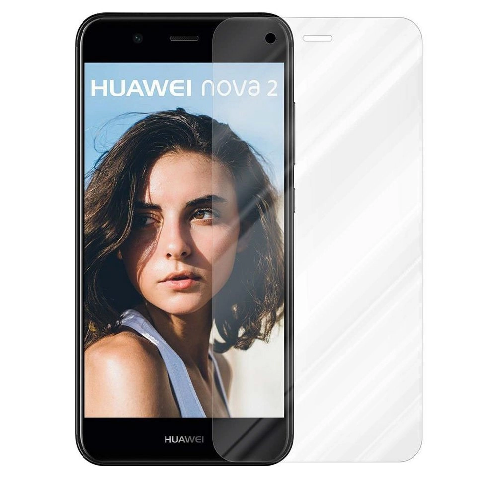 Cadorabo Panzer Folie für Huawei NOVA 2 Schutzfolie in KRISTALL KLAR Gehärtetes (Tempered) Display-Schutzglas in 9H Härte mit 3D Touch Kompatibilität