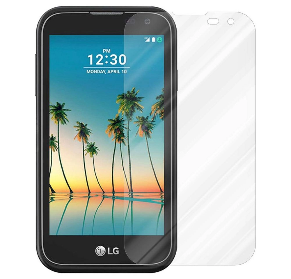 Cadorabo Panzer Folie für LG K3 2017 Schutzfolie in KRISTALL KLAR Gehärtetes (Tempered) Display-Schutzglas in 9H Härte mit 3D Touch Kompatibilität