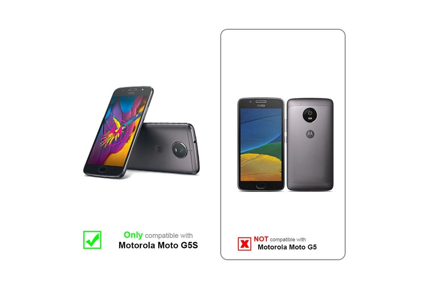 Cadorabo Panzer Folie für Motorola MOTO G5S Schutzfolie in KRISTALL KLAR Gehärtetes (Tempered) Display-Schutzglas in 9H Härte mit 3D Touch Kompatibilität