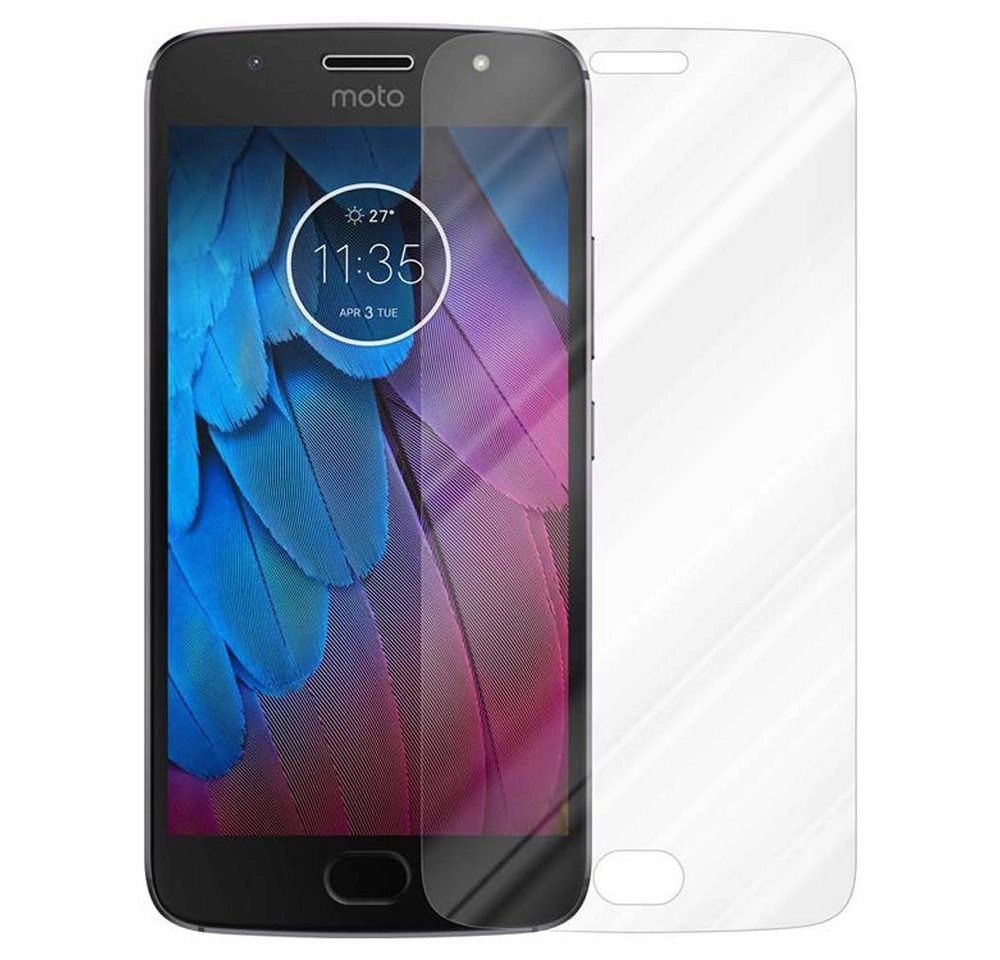 Cadorabo Panzer Folie für Motorola MOTO G5S Schutzfolie in KRISTALL KLAR Gehärtetes (Tempered) Display-Schutzglas in 9H Härte mit 3D Touch Kompatibilität