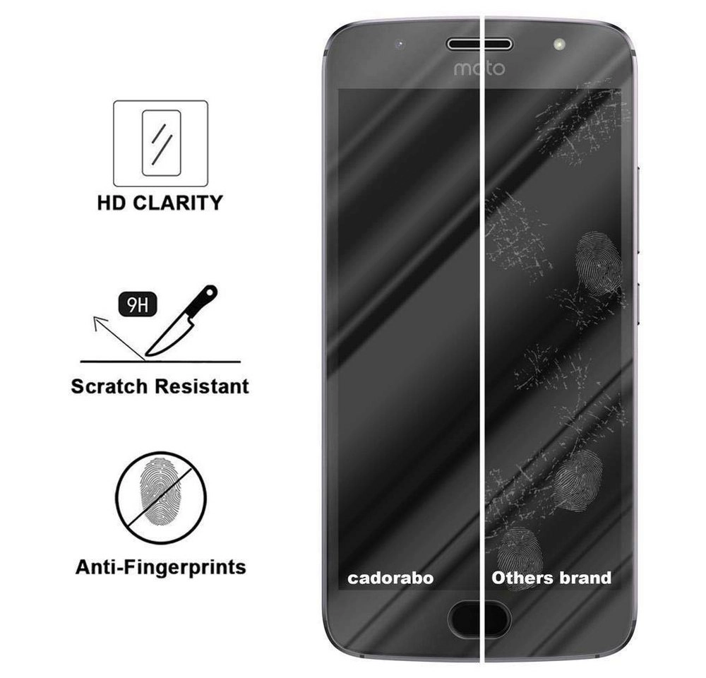 Cadorabo Panzer Folie für Motorola MOTO G5S Schutzfolie in KRISTALL KLAR Gehärtetes (Tempered) Display-Schutzglas in 9H Härte mit 3D Touch Kompatibilität