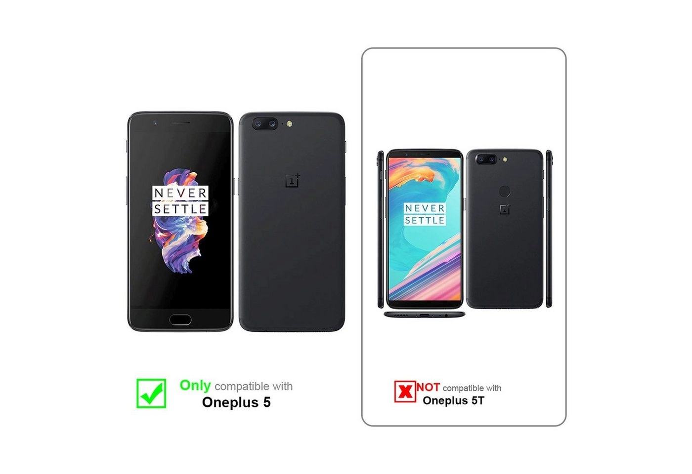 Cadorabo Panzer Folie für OnePlus 5 Schutzfolie in KRISTALL KLAR Gehärtetes (Tempered) Display-Schutzglas in 9H Härte mit 3D Touch Kompatibilität