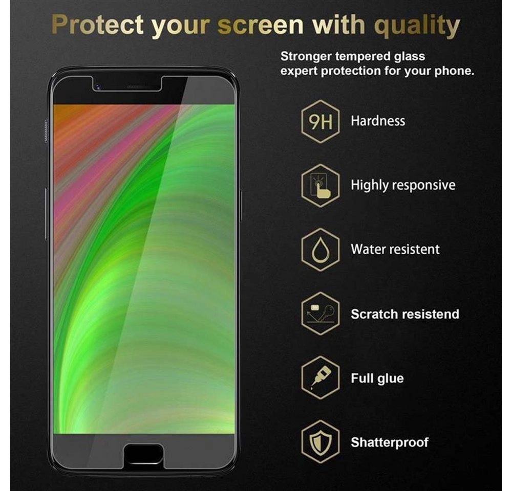 Cadorabo Panzer Folie für OnePlus 5 Schutzfolie in KRISTALL KLAR Gehärtetes (Tempered) Display-Schutzglas in 9H Härte mit 3D Touch Kompatibilität