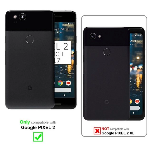 Cadorabo Panzer Folie für Google Pixel 2 Schutzfolie in KRISTALL KLAR Gehärtetes (Tempered) Display-Schutzglas in 9H Härte mit 3D Touch Kompatibilität