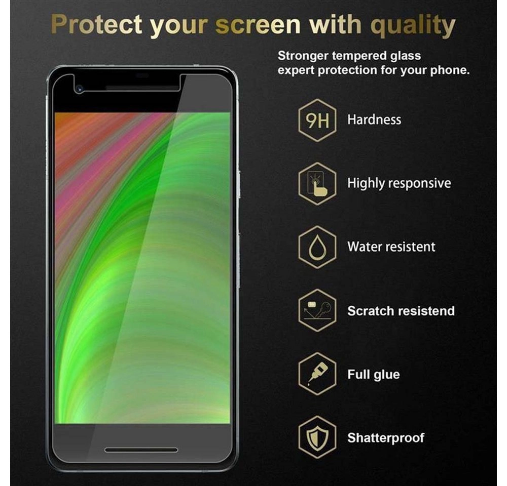 Cadorabo Panzer Folie für Google Pixel 2 Schutzfolie in KRISTALL KLAR Gehärtetes (Tempered) Display-Schutzglas in 9H Härte mit 3D Touch Kompatibilität