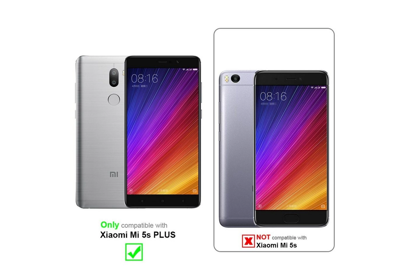 Cadorabo Panzer Folie für Xiaomi Mi 5S PLUS Schutzfolie in KRISTALL KLAR Gehärtetes (Tempered) Display-Schutzglas in 9H Härte mit 3D Touch Kompatibilität