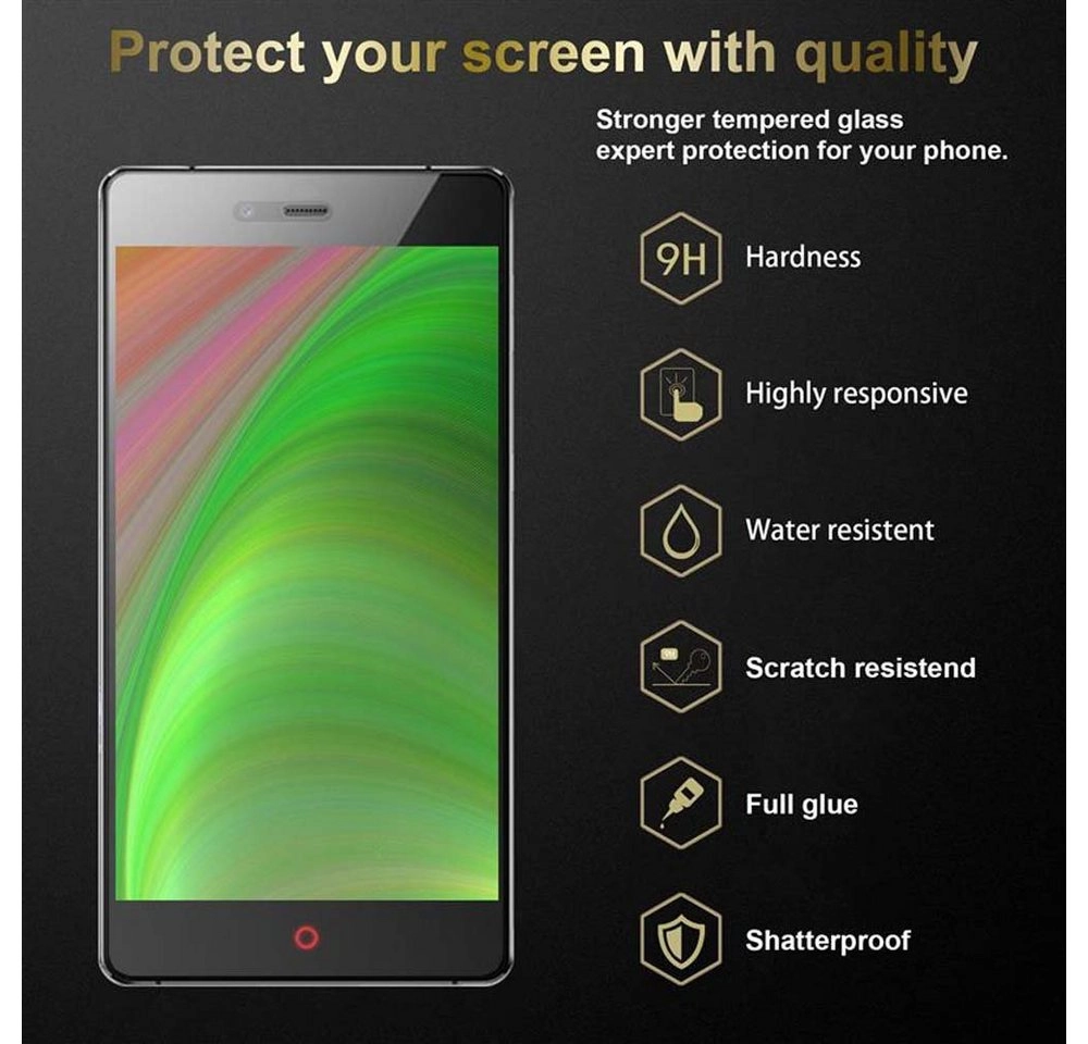 Cadorabo Panzer Folie für ZTE Nubia Z9 MAX Schutzfolie in KRISTALL KLAR Gehärtetes (Tempered) Display-Schutzglas in 9H Härte mit 3D Touch Kompatibilität
