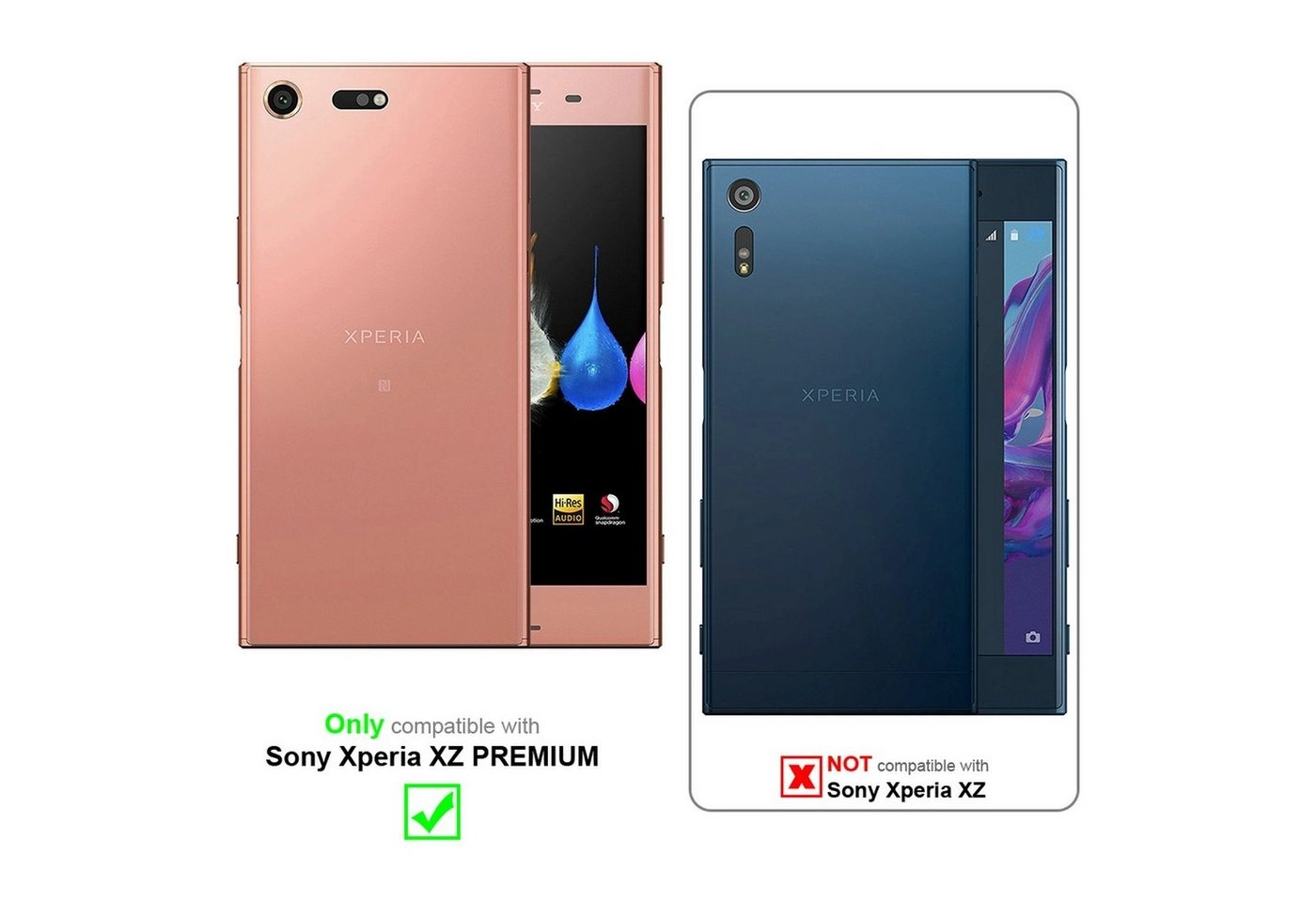 Cadorabo Hülle für Sony Xperia XZ PREMIUM in APFEL ROT Handyhülle mit Magnetverschluss, Standfunktion und Kartenfach Case Cover Schutzhülle Etui Tasche Book Klapp Style