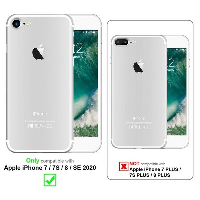 Cadorabo Vollbild Panzer Folie für Apple iPhone 7 / 7S / 8 / SE 2020 Schutzfolie in TRANSPARENT mit SCHWARZ Gehärtetes (Tempered) Display-Schutzglas in 9H Härte mit 3D Touch Kompatibilität