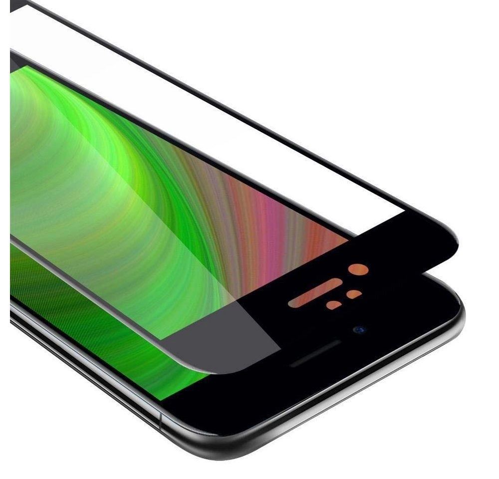 Cadorabo Vollbild Panzer Folie für Apple iPhone 7 / 7S / 8 / SE 2020 Schutzfolie in TRANSPARENT mit SCHWARZ Gehärtetes (Tempered) Display-Schutzglas in 9H Härte mit 3D Touch Kompatibilität