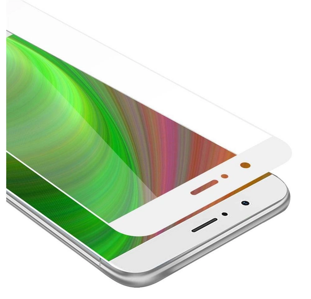 Cadorabo Vollbild Panzer Folie für Honor V9 Schutzfolie in TRANSPARENT mit WEISS Gehärtetes (Tempered) Display-Schutzglas in 9H Härte mit 3D Touch Kompatibilität