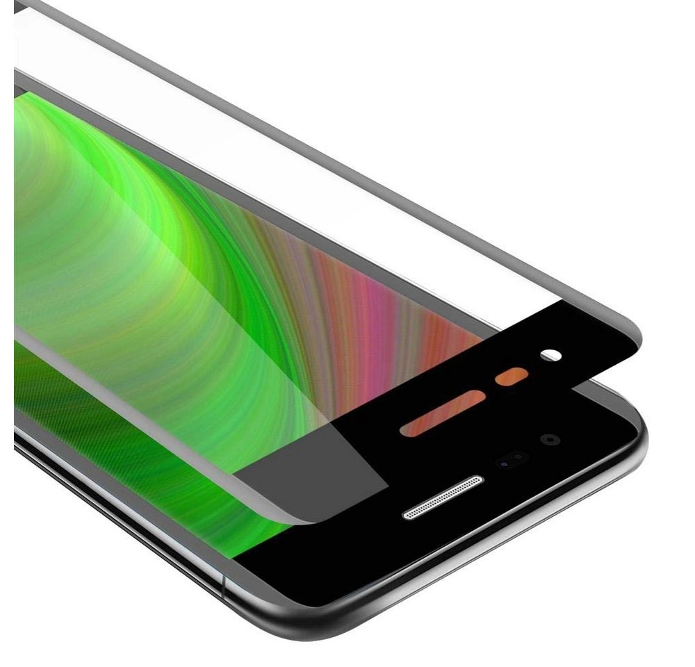 Cadorabo Vollbild Panzer Folie für LG K8 2017 Schutzfolie in TRANSPARENT mit SCHWARZ Gehärtetes (Tempered) Display-Schutzglas in 9H Härte mit 3D Touch Kompatibilität