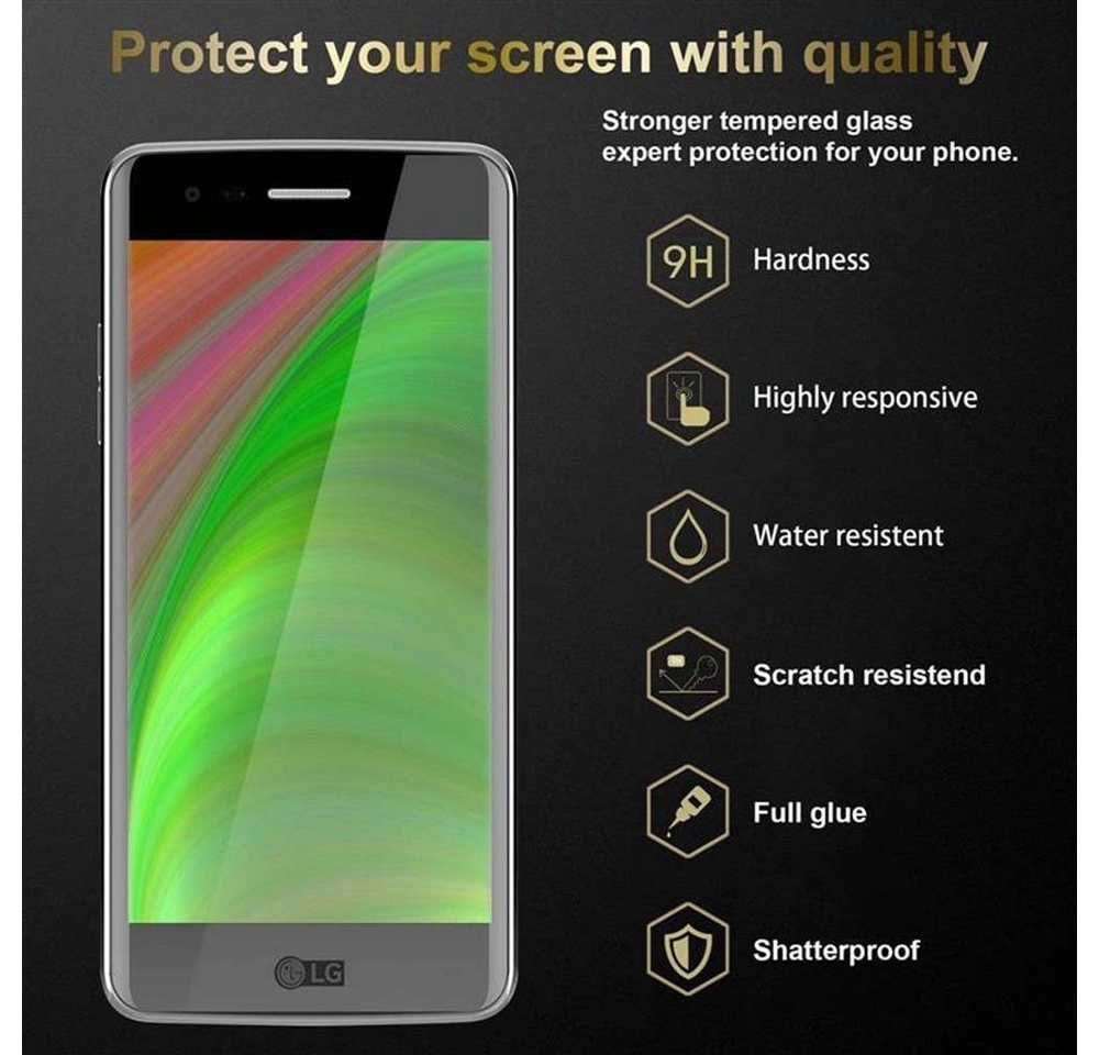 Cadorabo Vollbild Panzer Folie für LG K8 2017 Schutzfolie in TRANSPARENT mit SCHWARZ Gehärtetes (Tempered) Display-Schutzglas in 9H Härte mit 3D Touch Kompatibilität