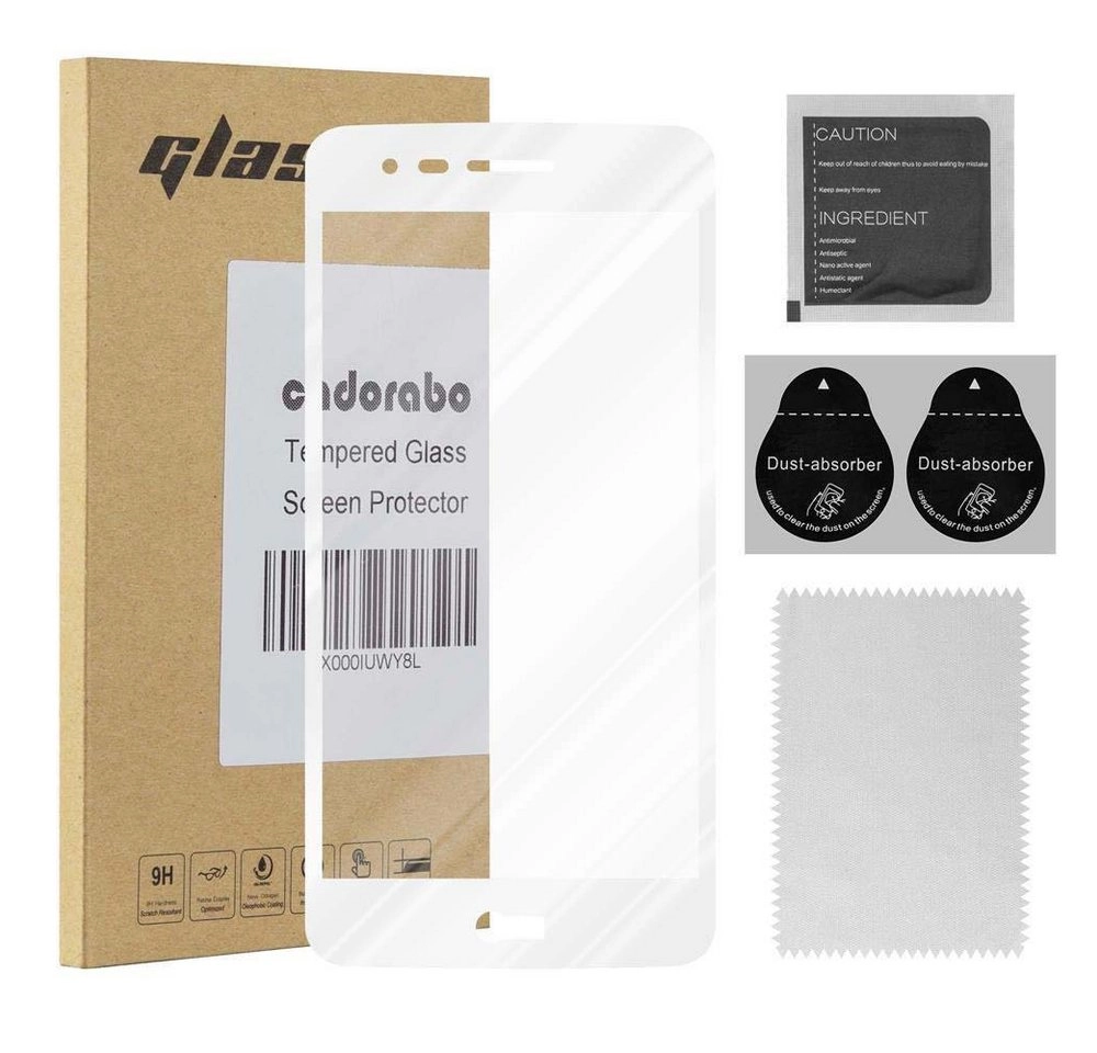 Cadorabo Vollbild Panzer Folie für LG K8 2017 Schutzfolie in TRANSPARENT mit WEISS Gehärtetes (Tempered) Display-Schutzglas in 9H Härte mit 3D Touch Kompatibilität
