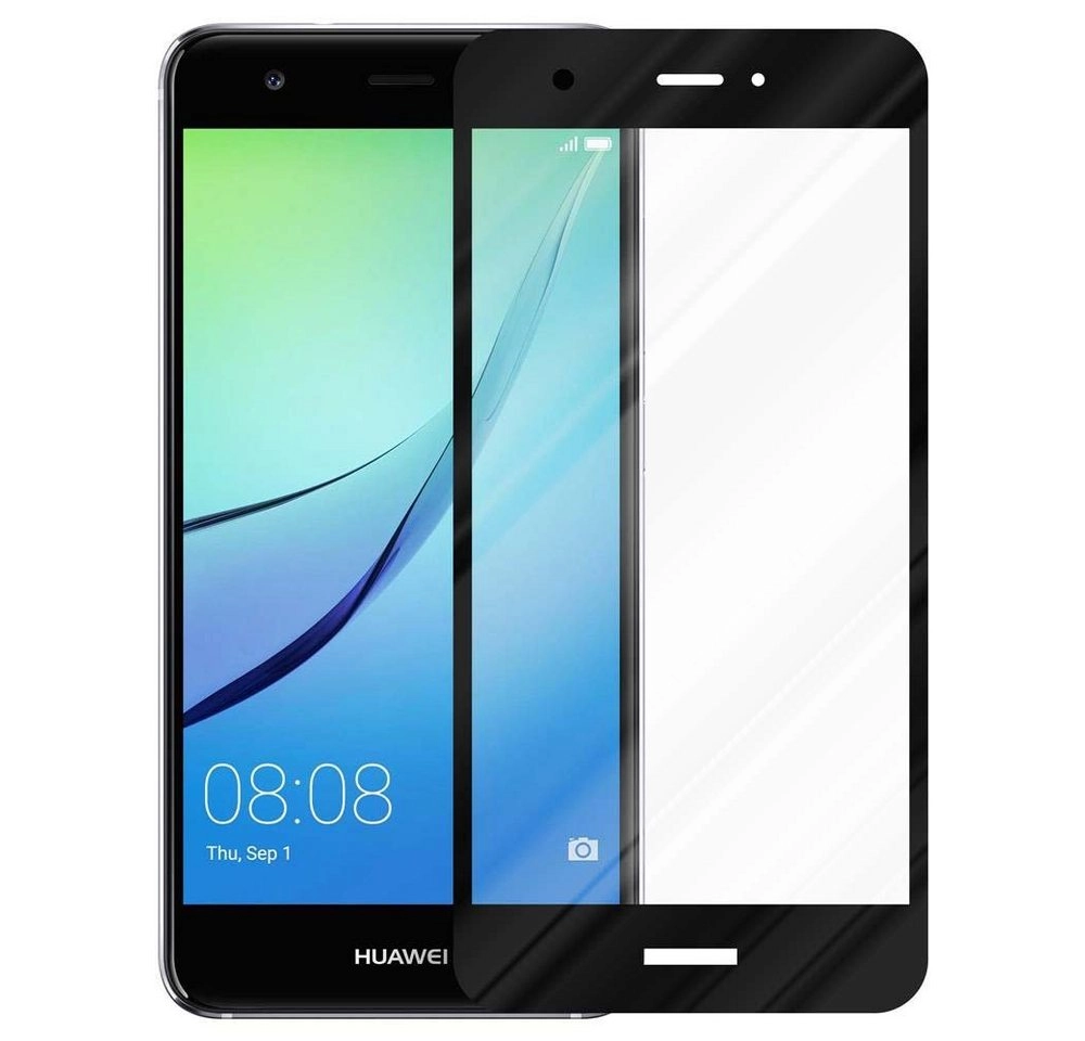 Cadorabo Vollbild Panzer Folie für Huawei NOVA Schutzfolie in TRANSPARENT mit SCHWARZ Gehärtetes (Tempered) Display-Schutzglas in 9H Härte mit 3D Touch Kompatibilität