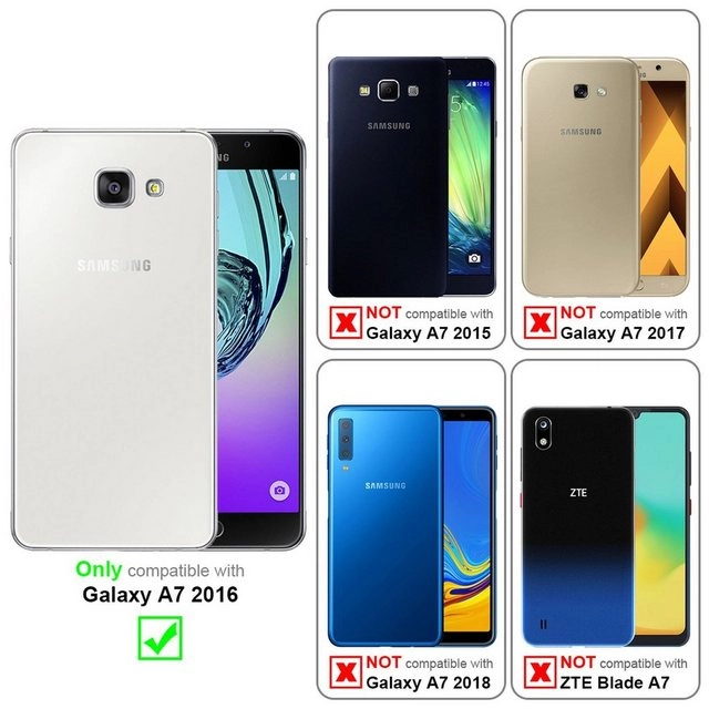 Cadorabo Vollbild Panzer Folie für Samsung Galaxy A7 2016 Schutzfolie in TRANSPARENT mit SCHWARZ Gehärtetes (Tempered) Display-Schutzglas in 9H Härte mit 3D Touch Kompatibilität