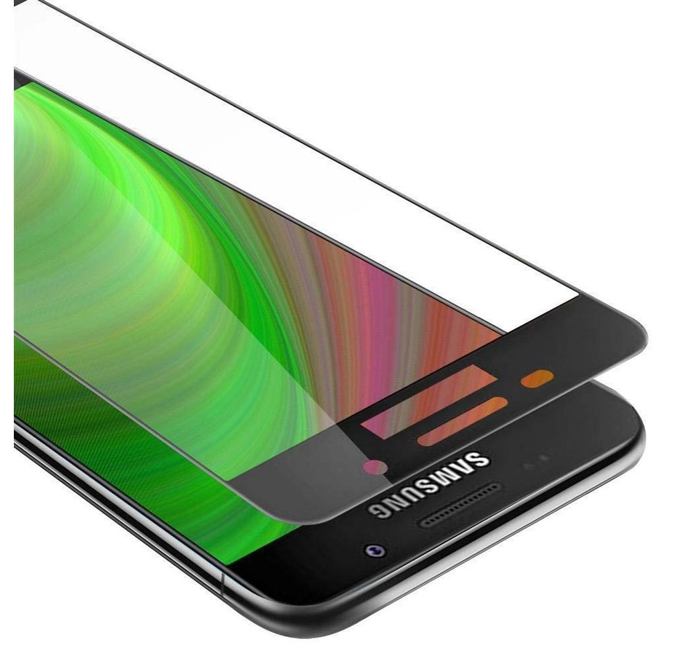 Cadorabo Vollbild Panzer Folie für Samsung Galaxy A7 2016 Schutzfolie in TRANSPARENT mit SCHWARZ Gehärtetes (Tempered) Display-Schutzglas in 9H Härte mit 3D Touch Kompatibilität