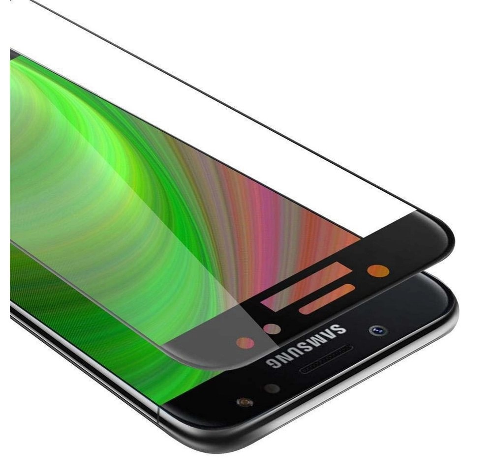 Cadorabo Vollbild Panzer Folie für Samsung Galaxy J7 PRIME / ON7 2016 Schutzfolie in TRANSPARENT mit SCHWARZ Gehärtetes (Tempered) Display-Schutzglas in 9H Härte mit 3D Touch Kompatibilität