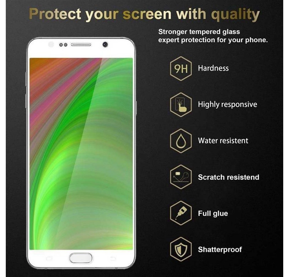 Cadorabo Vollbild Panzer Folie für Samsung Galaxy NOTE 5 Schutzfolie in TRANSPARENT mit WEISS Gehärtetes (Tempered) Display-Schutzglas in 9H Härte mit 3D Touch Kompatibilität