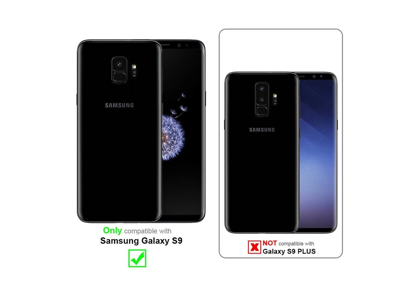 Cadorabo Panzer Folie für Samsung Galaxy S9 Schutzfolie in KRISTALL KLAR Gehärtetes (Tempered) Display-Schutzglas in 9H Härte mit 3D Touch Kompatibilität