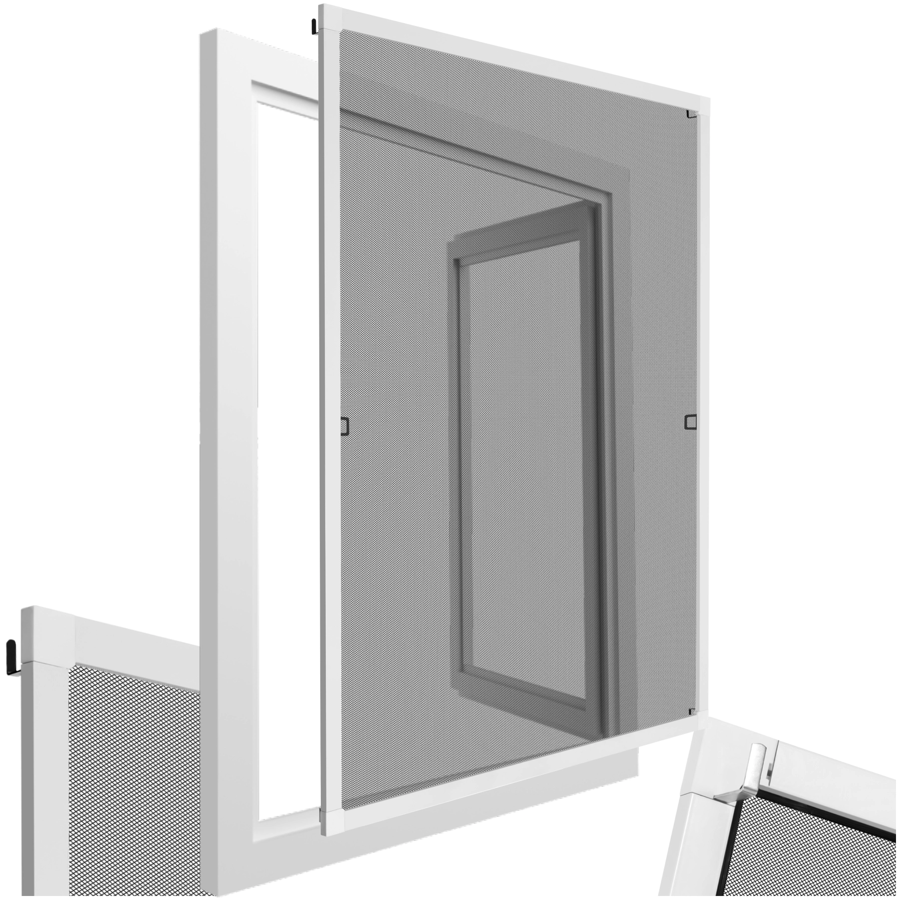 Fliegengitter mit Aluminiumrahmen für Fenster - 130 x 150 cm, weiß