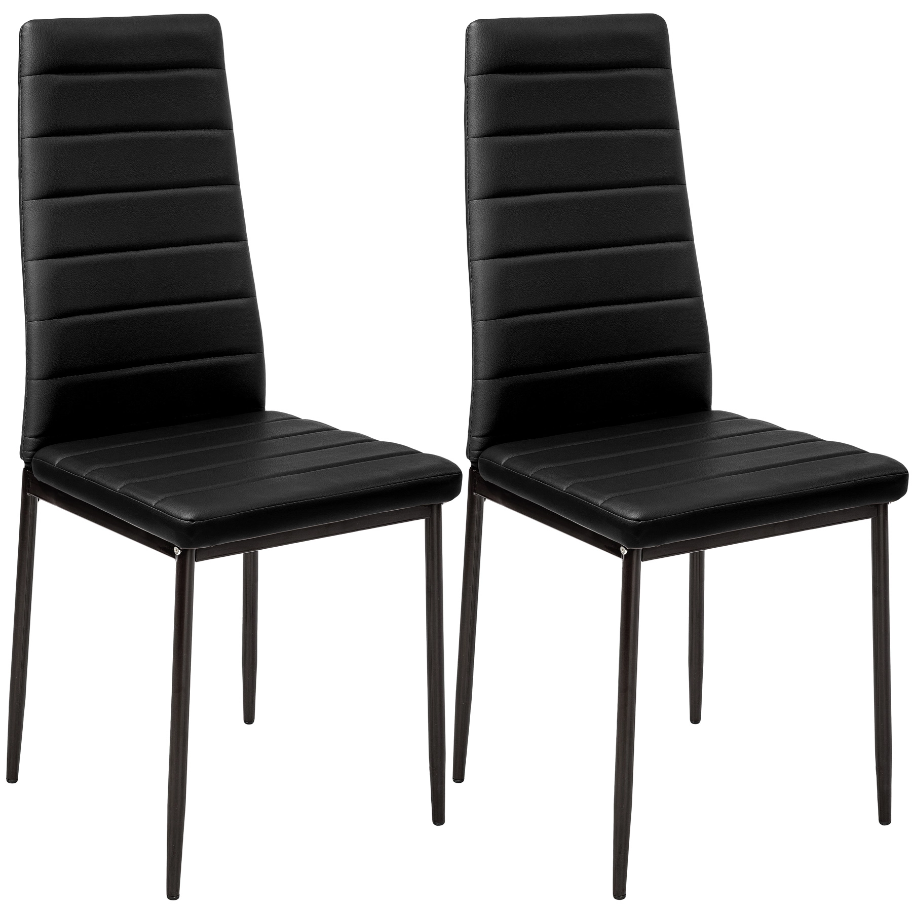 2 Esszimmerstühle, Kunstleder - schwarz