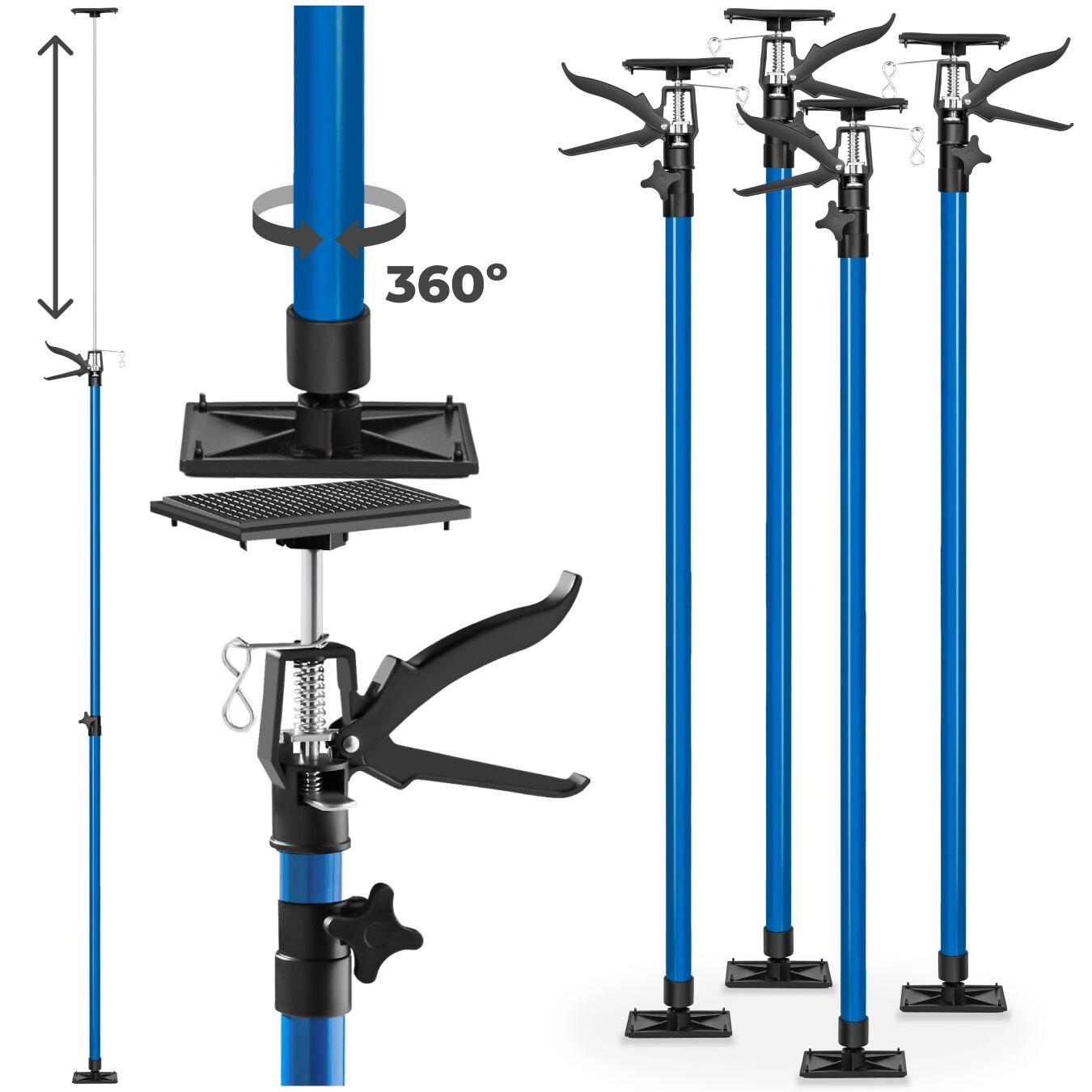 4 Baustützen 115 bis 290 cm - blau