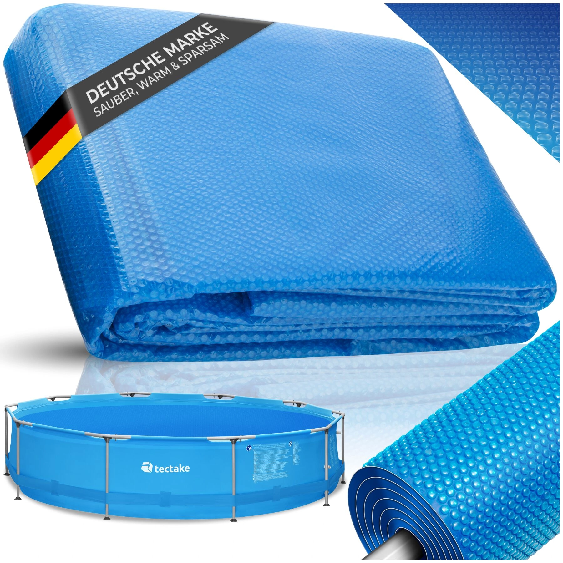 Poolabdeckung Solarfolie rund - Ø 381 cm