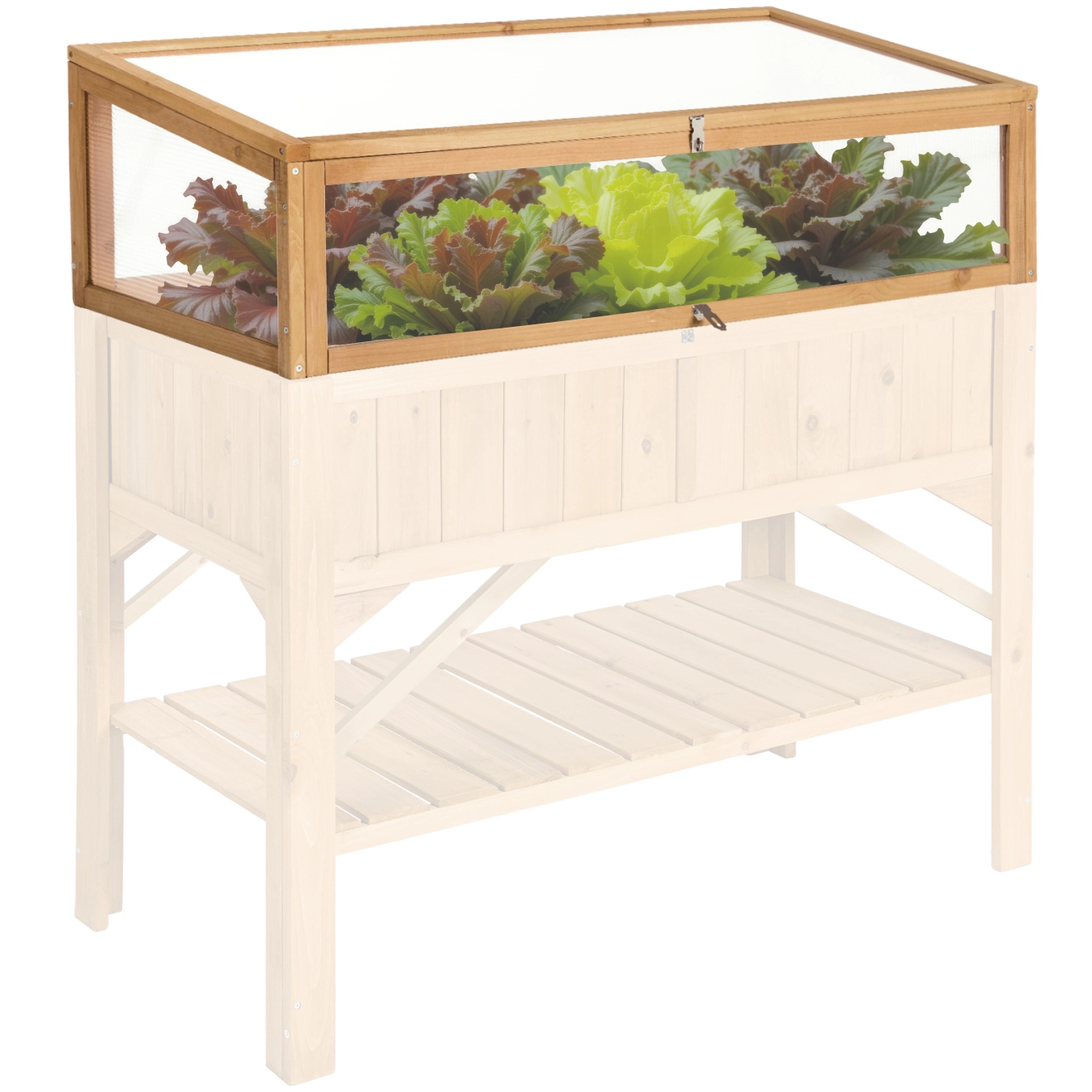 Frühbeet-Aufsatz für Hochbeet 115x53x34cm - braun