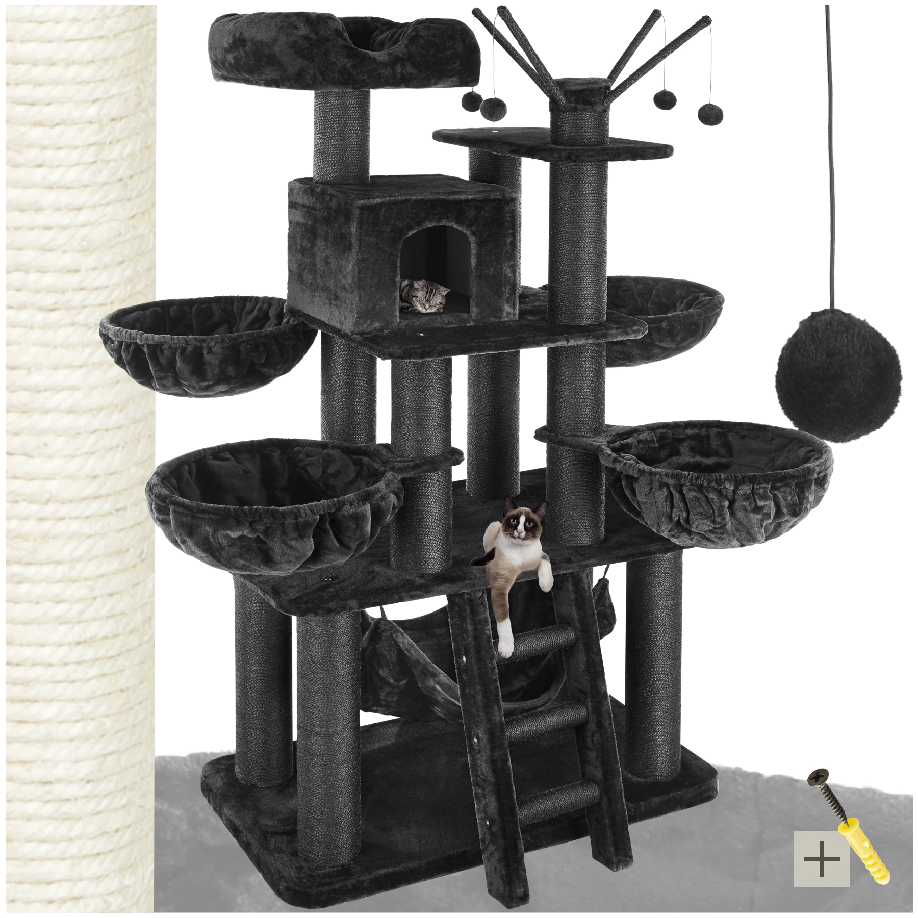 Kratzbaum Gismo 195cm - schwarz