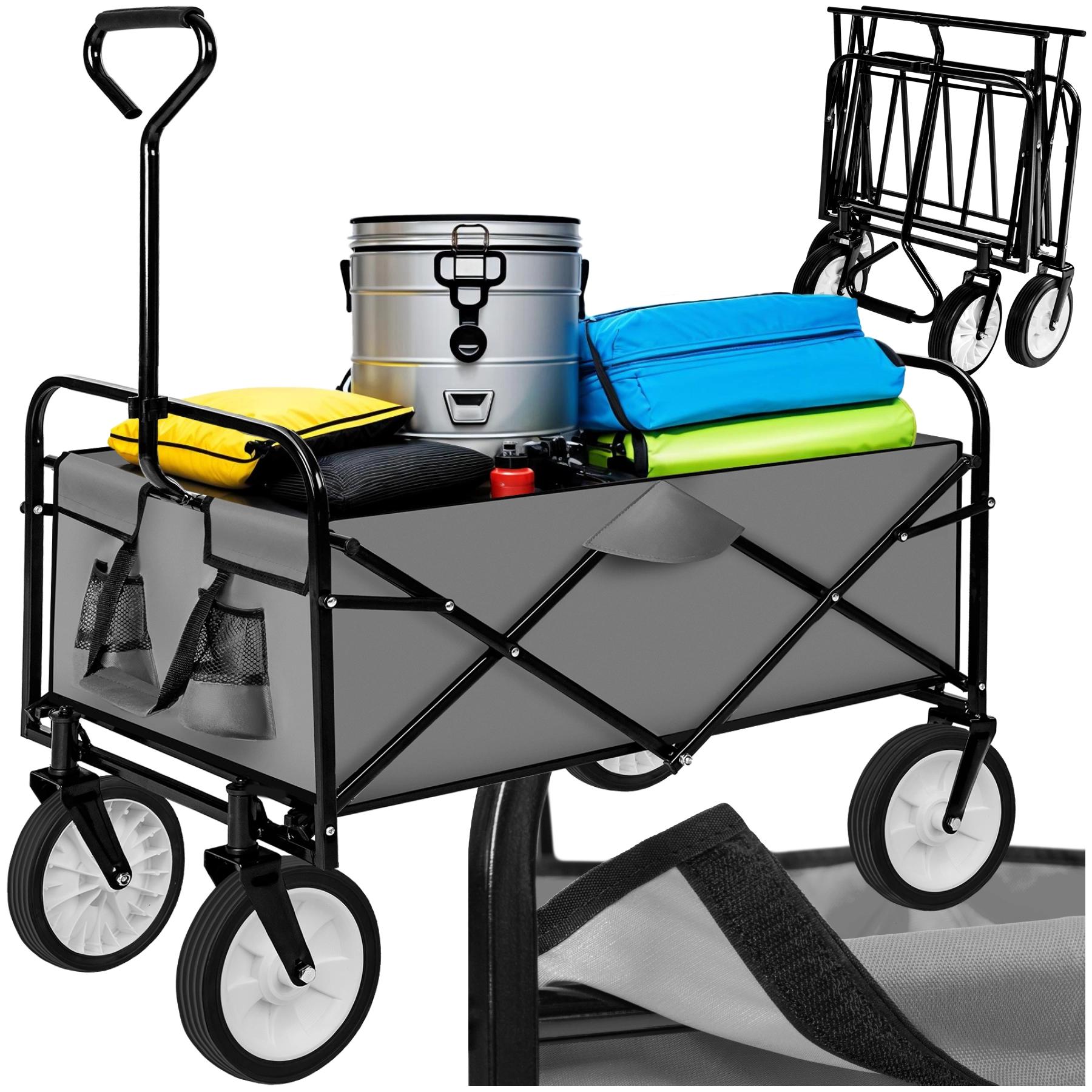 Faltbarer Bollerwagen Belastbarkeit 80kg - grau