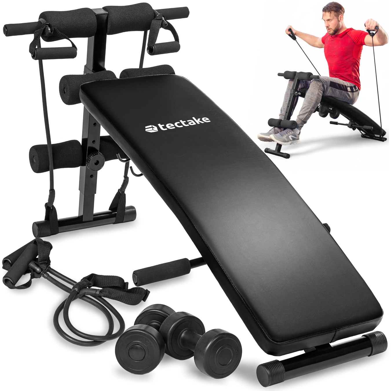 Sit-up Bank Cuttler 129x55x70cm - schwarz